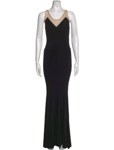 Pre-owned Norma Kamali V-neck Long Dress W/ Tags In Black