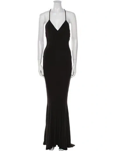 Pre-owned Norma Kamali V-neck Long Dress W/ Tags In Black