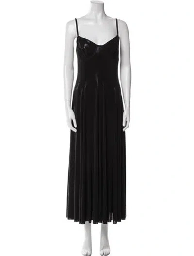 Pre-owned Norma Kamali V-neck Long Dress W/ Tags In Black