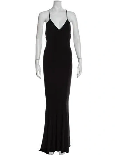 Pre-owned Norma Kamali V-neck Long Dress W/ Tags In Black