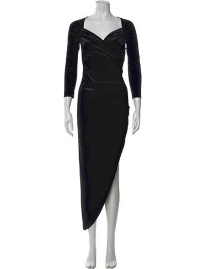 Pre-owned Norma Kamali V-neck Long Dress W/ Tags In Black