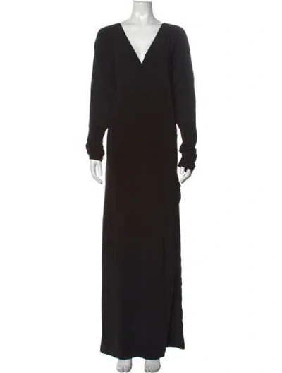 Pre-owned Norma Kamali V-neck Long Dress W/ Tags In Black