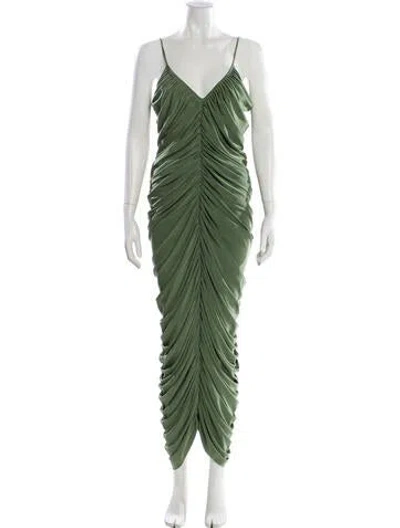 Pre-owned Norma Kamali V-neck Long Dress W/ Tags In Green