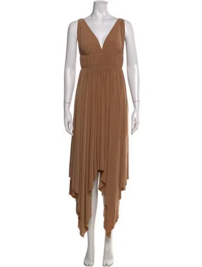 Pre-owned Norma Kamali V-neck Long Dress W/ Tags In Neutral