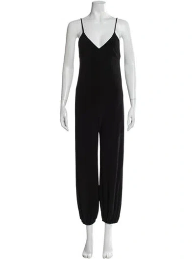 Pre-owned Norma Kamali V-neck Midi Length Dress In Black