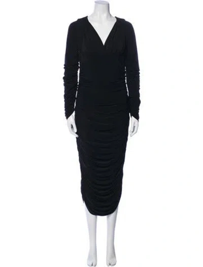 Pre-owned Norma Kamali V-neck Midi Length Dress In Multi