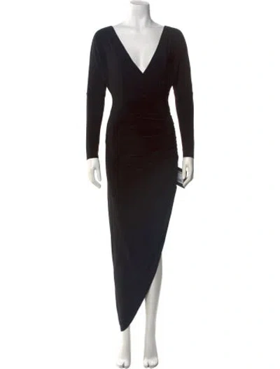 Pre-owned Norma Kamali V-neck Midi Length Dress W/ Tags In Black