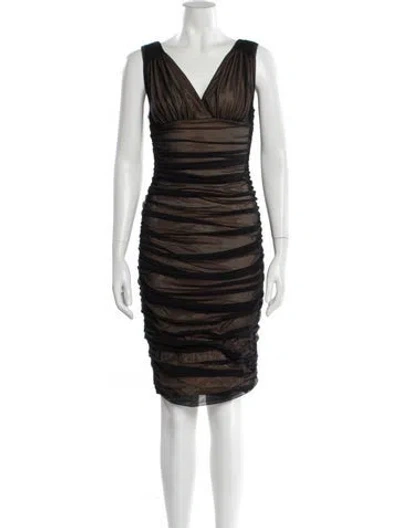 Pre-owned Norma Kamali V-neck Mini Dress In Black