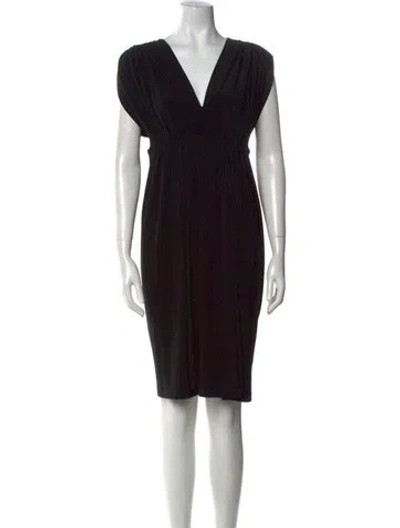 Pre-owned Norma Kamali V-neck Mini Dress In Black