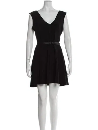 Pre-owned Norma Kamali V-neck Mini Dress In Black