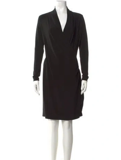 Pre-owned Norma Kamali V-neck Mini Dress In Black