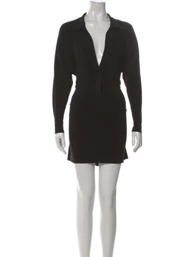 Pre-owned Norma Kamali V-neck Mini Dress In Black