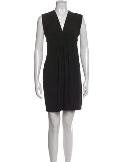 Pre-owned Norma Kamali V-neck Mini Dress In Black