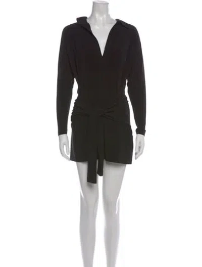 Pre-owned Norma Kamali V-neck Mini Dress In Black