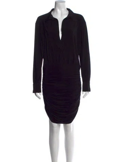 Pre-owned Norma Kamali V-neck Mini Dress In Black