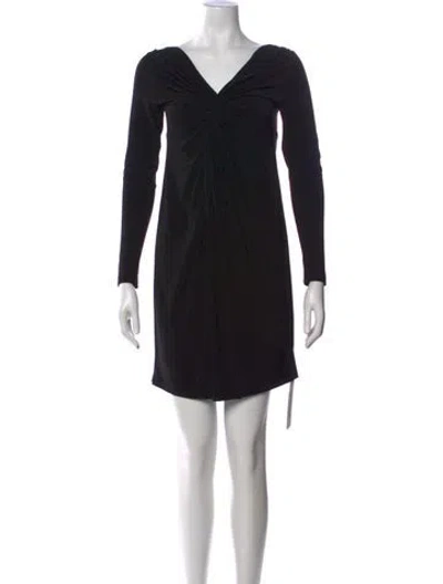 Pre-owned Norma Kamali V-neck Mini Dress In Black