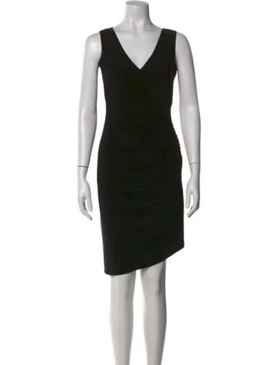 Pre-owned Norma Kamali V-neck Mini Dress In Black