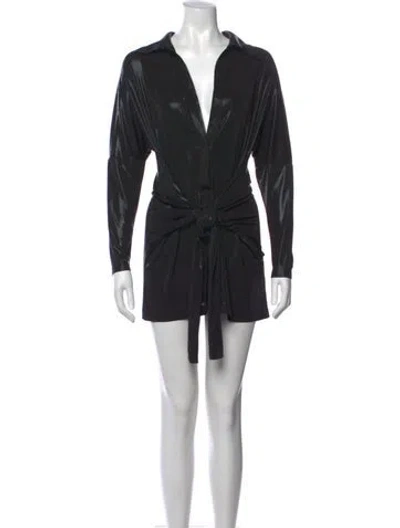 Pre-owned Norma Kamali V-neck Mini Dress In Black