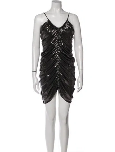 Pre-owned Norma Kamali V-neck Mini Dress In Multi