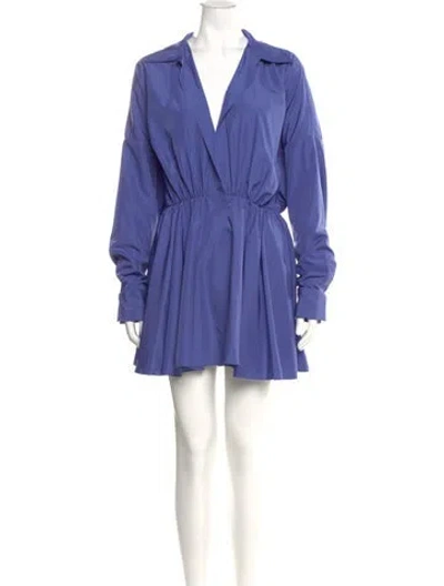 Pre-owned Norma Kamali V-neck Mini Dress In Purple