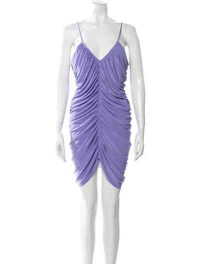 Pre-owned Norma Kamali V-neck Mini Dress In Purple