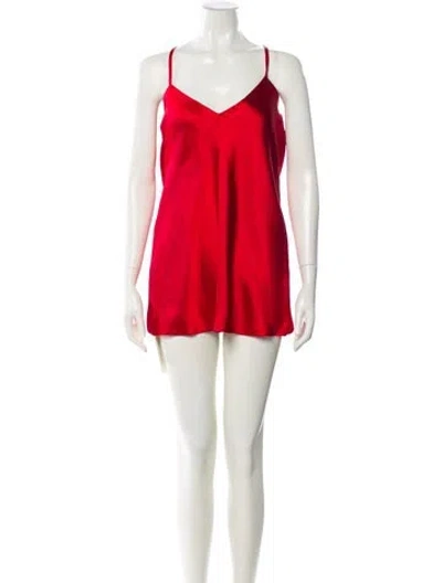 Pre-owned Norma Kamali V-neck Mini Dress In Red