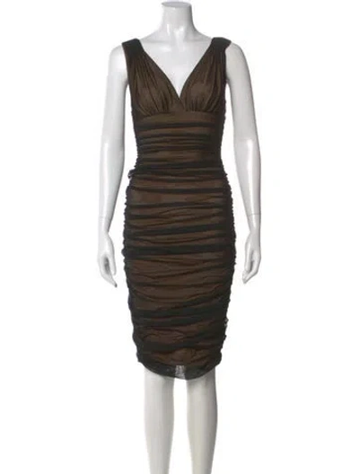 Pre-owned Norma Kamali V-neck Mini Dress W/ Tags In Black