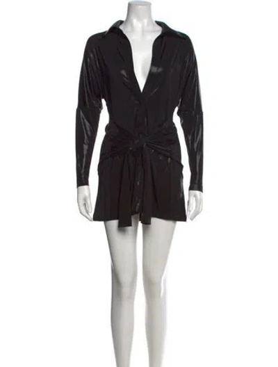 Pre-owned Norma Kamali V-neck Mini Dress W/ Tags In Black
