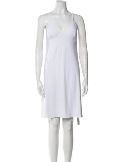 Pre-owned Norma Kamali V-neck Mini Dress In White