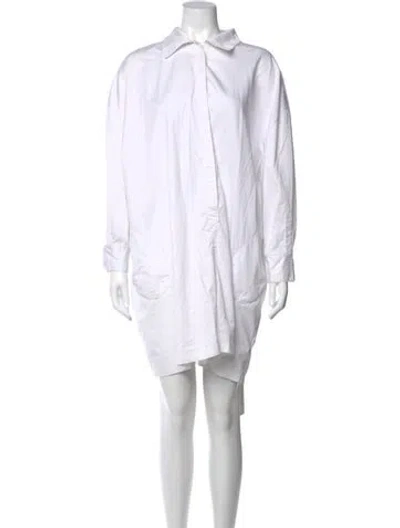 Pre-owned Norma Kamali V-neck Mini Dress In White