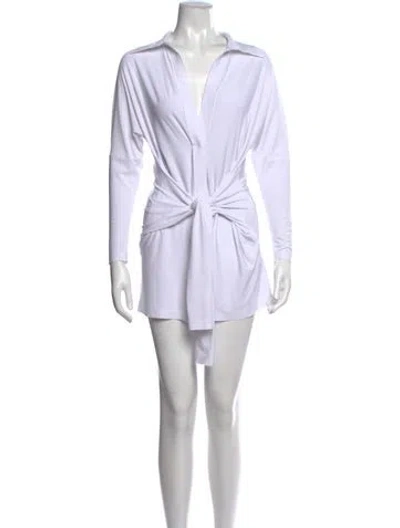Pre-owned Norma Kamali V-neck Mini Dress In White