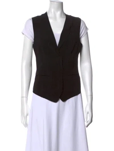 Pre-owned Norma Kamali V-neck Sleeveless Top In Black