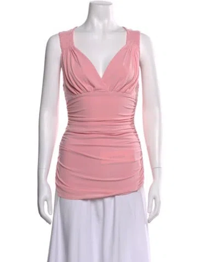 Pre-owned Norma Kamali V-neck Sleeveless Top In Pink