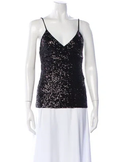 Pre-owned Norma Kamali V-neck Sleeveless Top In Silver