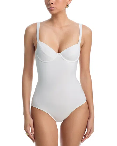 Norma Kamali Vogue Mio Bodycon One Piece Swimsuit In White