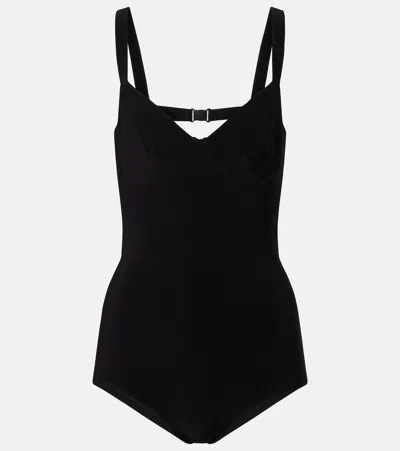 Norma Kamali Vogue Mio Jersey Bodysuit In Black