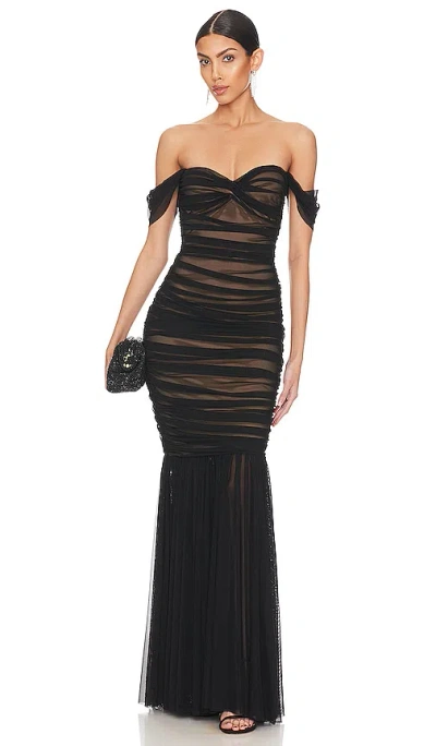 Norma Kamali Walter Sweetheart-neck Ruched-tulle Fishtail Dress In Black