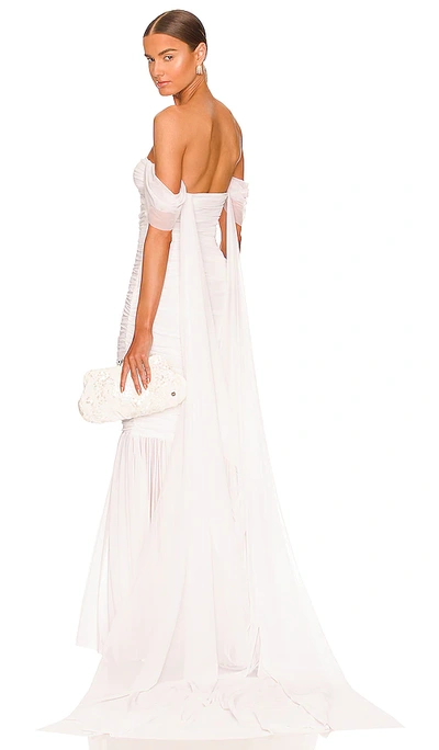 Norma Kamali Walter Fishtail Gown In Snow White
