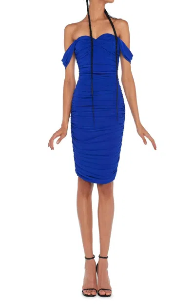 Norma Kamali Walter Midi Dress In Electric Blue