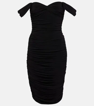 Norma Kamali Walter Dress To Midcalf With Winglet Sleeves In Black