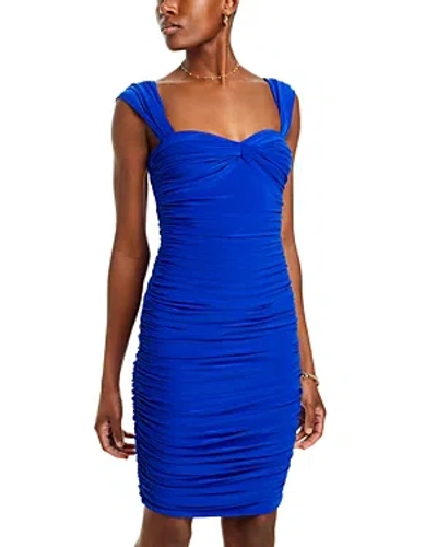 Norma Kamali Walter Ruched Dress In Electric Blue