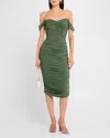 Norma Kamali Walter Midi Dress With Winglet In Celadon