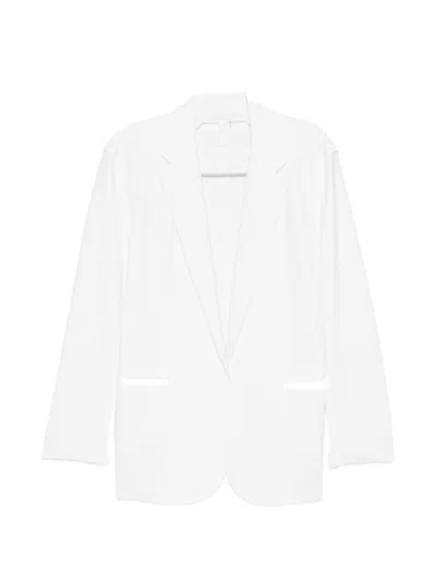 NORMA KAMALI WOMEN WHITE SOLID NOTCHED LAPEL BLAZER, XXS LUXURY BLAZERS FOR WOMEN DARVEYS