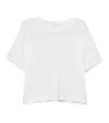 Norma Kamali White Solid Round Neck T-shirt In White