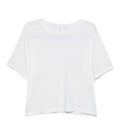 Norma Kamali White Solid Round Neck T-shirt