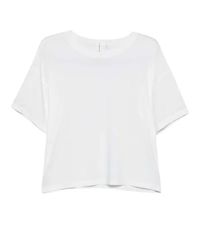 Norma Kamali White Solid Round Neck T-shirt