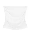 Norma Kamali White Solid Strapless Top In White