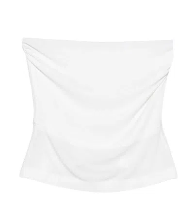 NORMA KAMALI WOMEN WHITE SOLID STRAPLESS TOP, M LUXURY TOPS FOR WOMEN DARVEYS