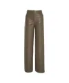 Norma Kamali Wide-leg Faux Leather Trousers With High Waist And Tailored Finish In Green