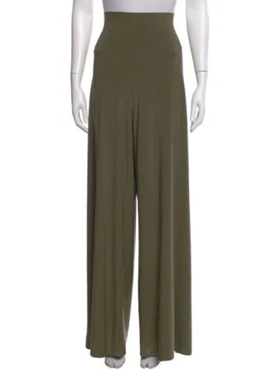 Pre-owned Norma Kamali Wide Leg Pants In Green